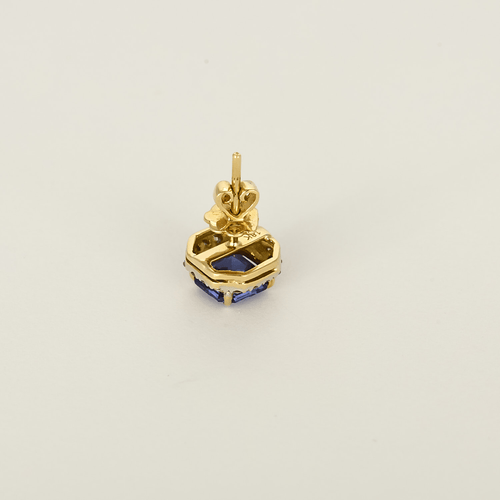 Boucles d'oreilles en or blanc, or jaune, diamants et tanzanites 58 Facettes DV34732-3