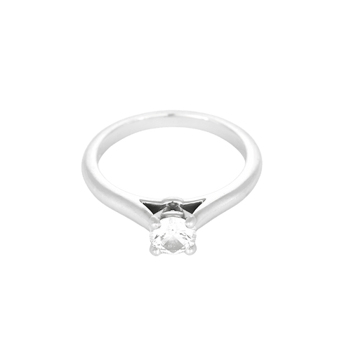 CARTIER - 1895 - Ring Solitaire, platinum and 0.40 ct diamond