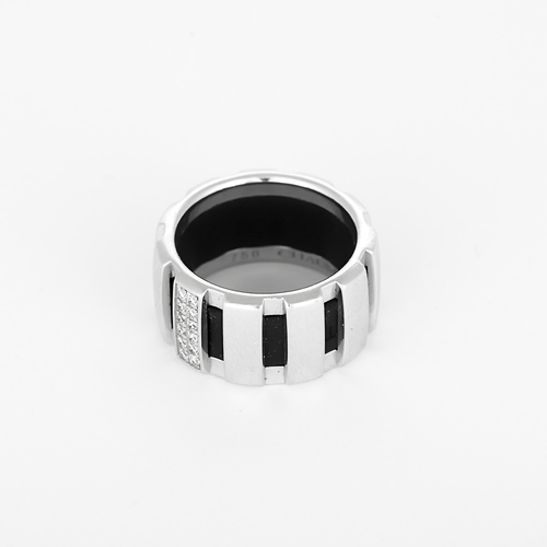 CHAUMET - Class one - Prsten z bílého zlata a diamantu, kaučuk