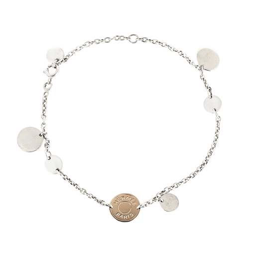 HERMES - Ex-Libris - Bracelet in silver and rose gold