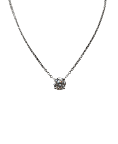 Collier Collier or blanc serti d'un diamants 58 Facettes