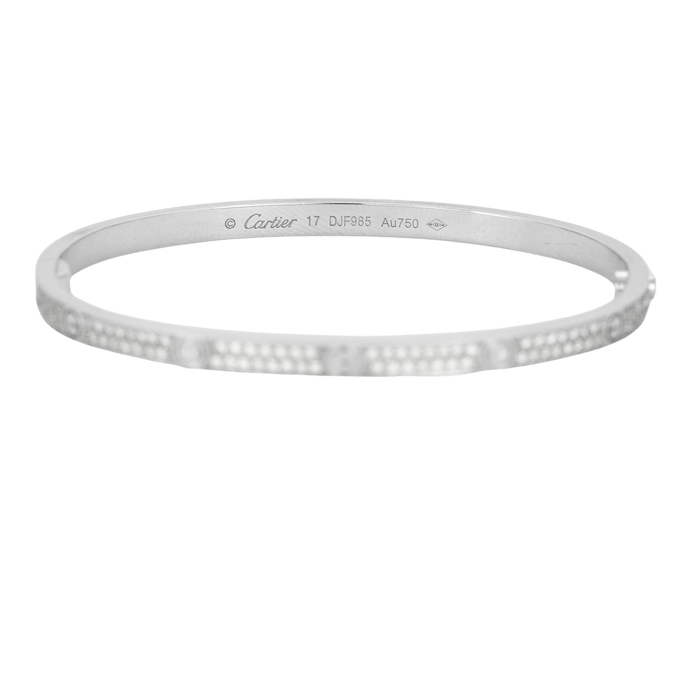 Bracelet Cartier - Bracelet Love Or Blanc Diamants 58 Facettes