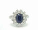 Bague Bague en or blanc 18K avec saphir 1,60 ct et diamants 0,96 ct 58 Facettes 8577