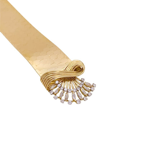 Bracelet Bracelet ruban vintage en or rose 750 et diamants 58 Facettes 34793