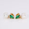 Boucles d'oreilles Boucles d'oreilles - Émeraudes et perles Akoya en or jaune 14 kt 58 Facettes E008