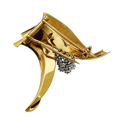 Broche Fontana - Broche en or jaune 750/000 et platine 950/000 avec diamants 58 Facettes 30245