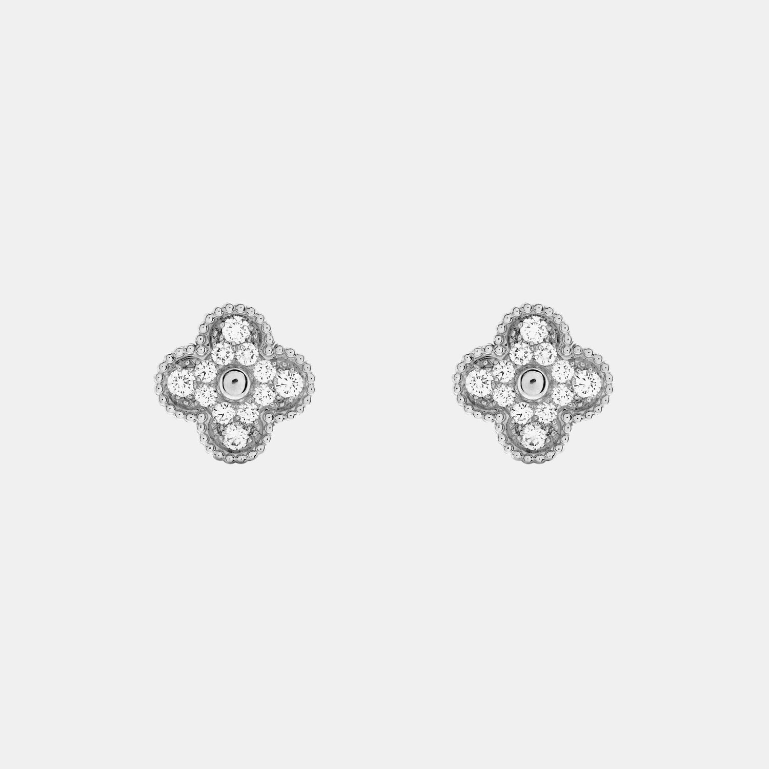 Boucles d'oreilles Vintage Alhambra Or blanc Diamant 0.97ct