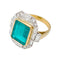 Bague 55 Bague en or jaune et or blanc 750 émeraude et diamants 58 Facettes 30866