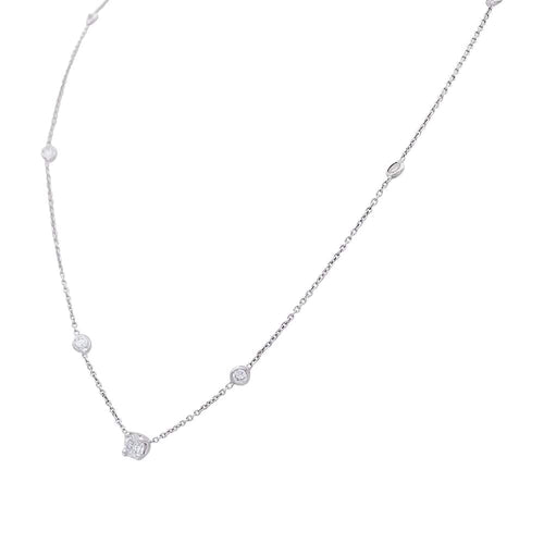 Collier Collier en or blanc 750 et diamants taille brillant 58 Facettes 32520