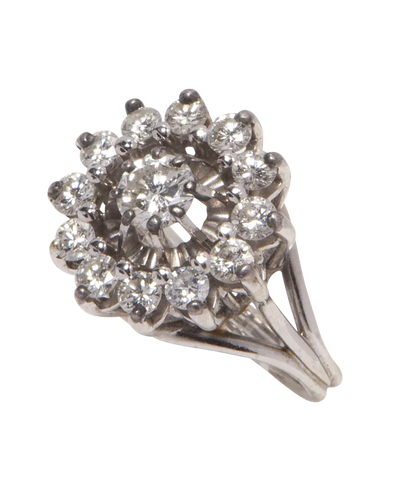 Bague 51 Marguerite - Bague en or blanc 18K et diamants 58 Facettes BO210492/MARGUERITEDIAMANTS1970