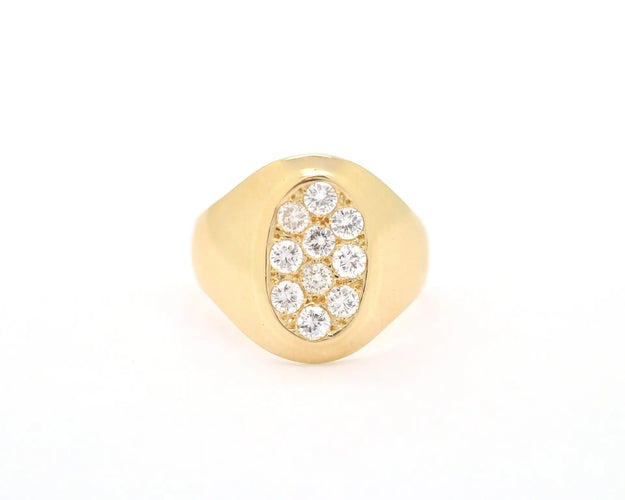 Bague Bague de petit doigt en or jaune 18 kt avec diamants 0,50 ct 58 Facettes 12472