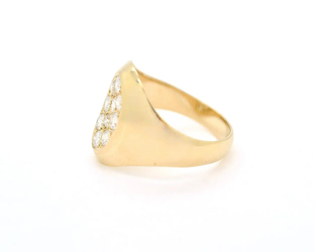 Bague Bague de petit doigt en or jaune 18 kt avec diamants 0,50 ct 58 Facettes 12472