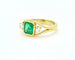 Bague Bague en or jaune 18 ct avec émeraude de Zambie 1,38 ct et diamants 58 Facettes 10519