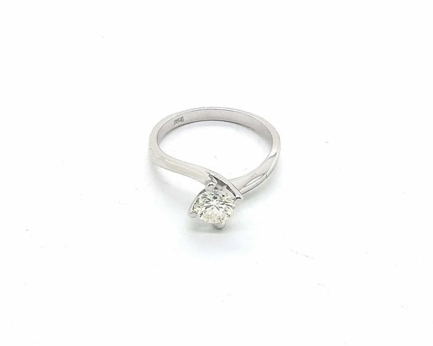 Bague Bague solitaire - Diamant 0,56 ct en or blanc 18 ct 58 Facettes 6448