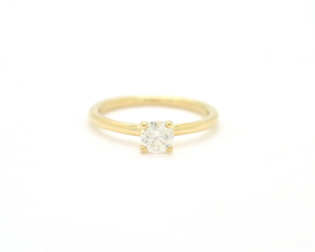 Bague 54 Bague solitaire - Diamant 0,51 ct en or jaune 14 kt 58 Facettes 12121