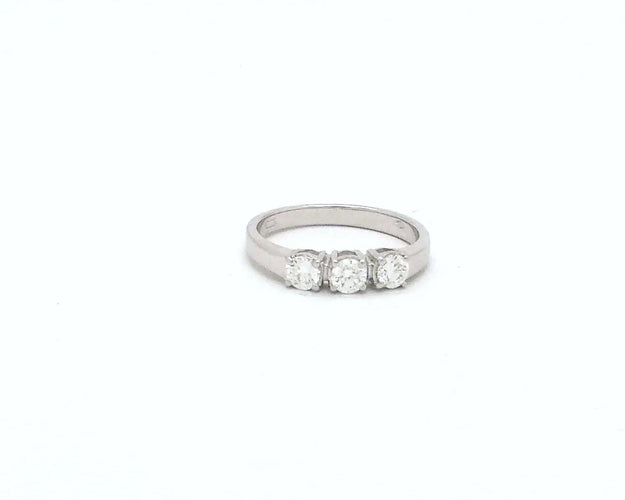 Bague Bague trilogy en or blanc 18 kt avec diamants 0,58 ct 58 Facettes 6280
