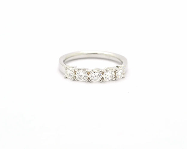 Bague 53 Bague rivière - Diamants 0,86 ct en or blanc 18 carats 58 Facettes 9959