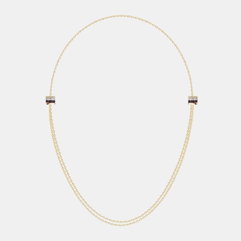 Collier Quatre Classique, 2 motifs, Or Diamant 0.24ct