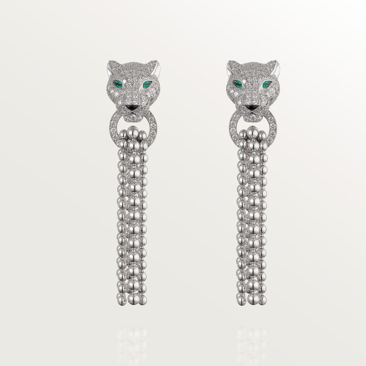 Boucles d'oreilles Panthère Or blanc Diamant