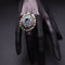 Bague 60 Bague nénuphar en or blanc 18 carats, améthyste, turquoises et diamants 58 Facettes 20762