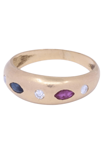 Bague Bague Jonc - Rubis, saphir et diamants 58 Facettes 082811
