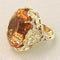 Bague 52 Cerfs-Fleurs - Bague en or jaune 18 carats, citrine et diamants 58 Facettes OC-61H00028