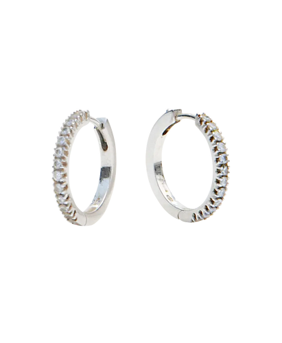 Boucles d'oreilles Créoles - Boucles d'oreilles en or blanc 18K et diamants 58 Facettes BO220436/CREOLESDIAMANTS/PHOTO