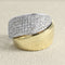 Bague 55 Bague croisée bicolore en or jaune et or gris 18K sertie de diamants 58 Facettes OC-61E00502
