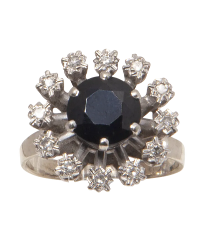 Bague 50 Sacrée Marguerite - Bague marguerite Art nouveau en or blanc 18K saphir et diamants 58 Facettes BO220861/SACREEMARGUERIRE