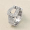Bague 52 Fred Force 10 - Bague grand modèle en or blanc et diamants 58 Facettes 61E00487