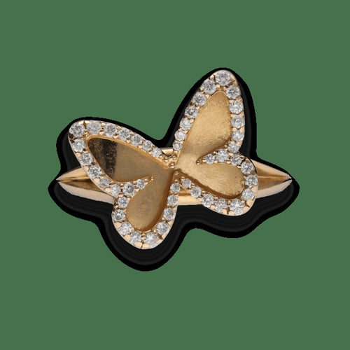 Bague 55 Messika Butterfly - Bague en or rose 18 carats et diamants 0,30 ct 58 Facettes FB10264