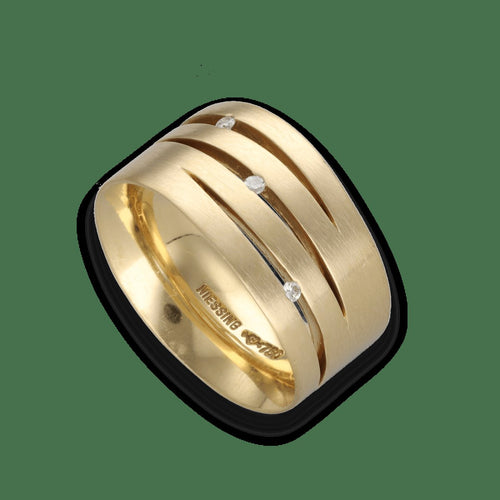 Bague 54,5 Niessing Fontana - Bague en or jaune 18k et 3 diamants 58 Facettes FB11219