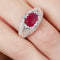 Bague 54 Bague en or blanc 18 carats avec rubis et diamants 58 Facettes 61200005