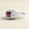 Bague 54 Bague en or blanc 18 carats avec rubis et diamants 58 Facettes 61200005