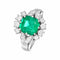 Bague 53 Bague en or gris 18 carats avec émeraude de Colombie et diamants 58 Facettes 61300039