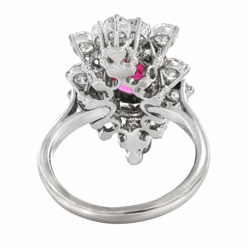 Bague 50 Bague en or gris 18 carats, rubis birman et diamants 58 Facettes OC-61600017
