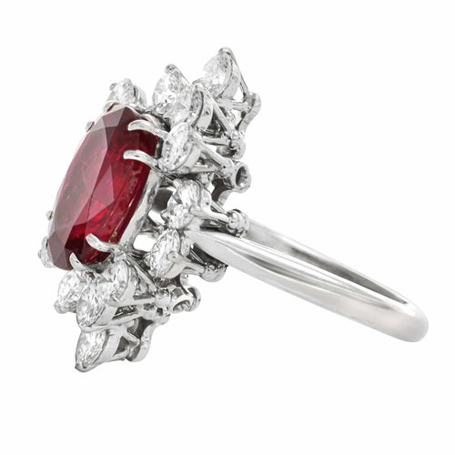 Bague 50 Bague en or gris 18 carats, rubis birman et diamants 58 Facettes OC-61600017