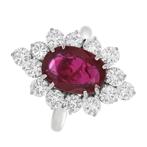 Bague 50 Bague en or gris 18 carats, rubis birman et diamants 58 Facettes OC-61600017