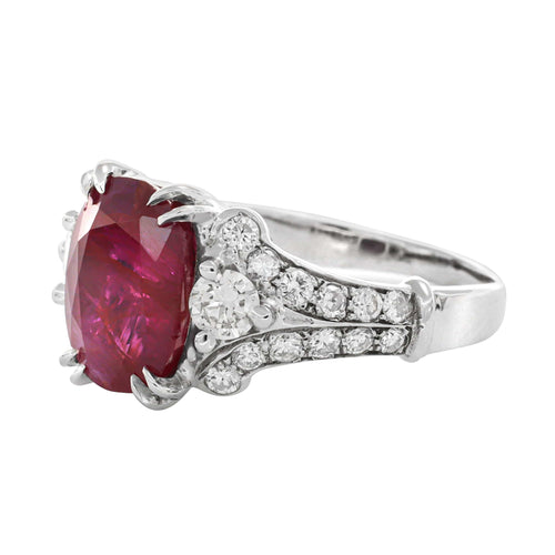 Bague Bague Or Gris, Rubis Non Chauffé et Diamants 58 Facettes OC-61200080