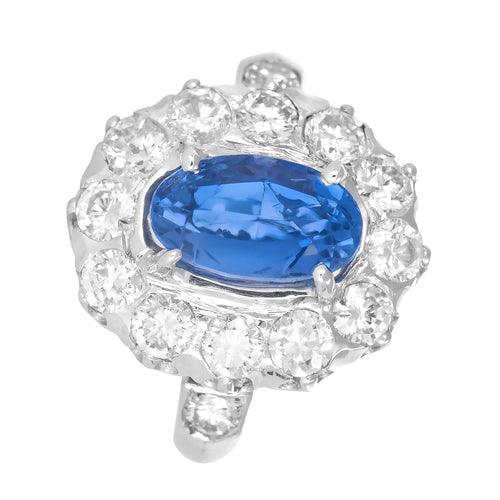 Bague 51 Bague Pompadour en or gris 18 carats avec saphir et diamants 58 Facettes 61100164