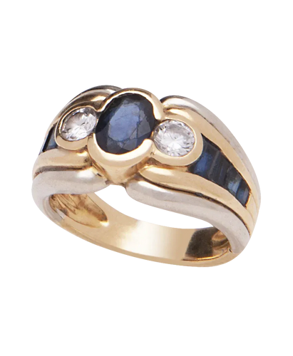 Bague Bague jarretière Excellence Or 18K jaune blanc Saphir Diamant 58 Facettes BO230054/EXCELLENCE