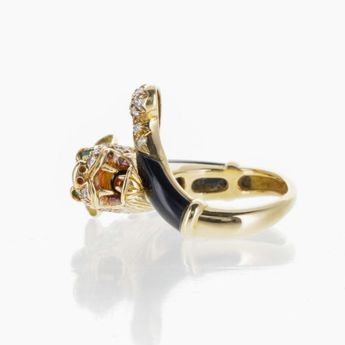 Bague 55 Atelier Jean & Pierre Bellin - Bague panthère en or jaune, diamants et onyx 58 Facettes 2.18783