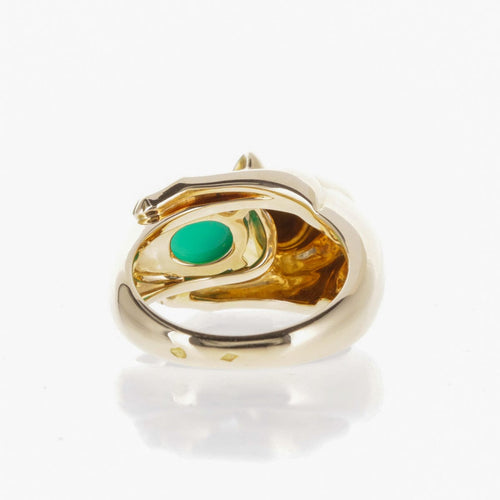 Bague 55 Cartier Panthère - Bague vintage en or jaune 18 carats et chrysoprase 58 Facettes 2.18786