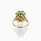 Bague 55 Mauboussin - Bague motif double fleur en or jaune 18 carats, émeraudes et diamants 58 Facettes 2.17688