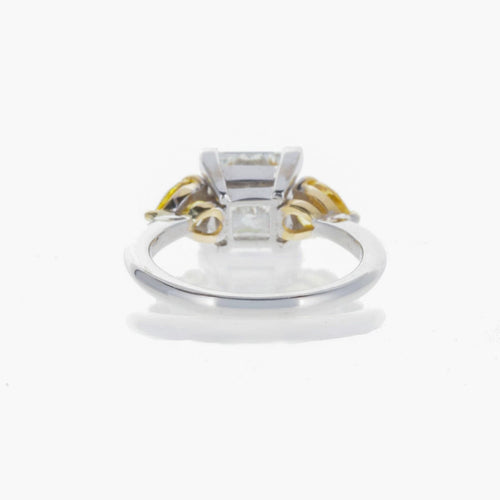 Bague 54 Bague solitaire en or blanc 18K avec diamant princesse 3,00 ct 58 Facettes 2.18680