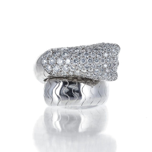 Bague 51.5 Cartier Panthère - Bague en or blanc 18 carats, diamants et émeraudes 58 Facettes 2.18804