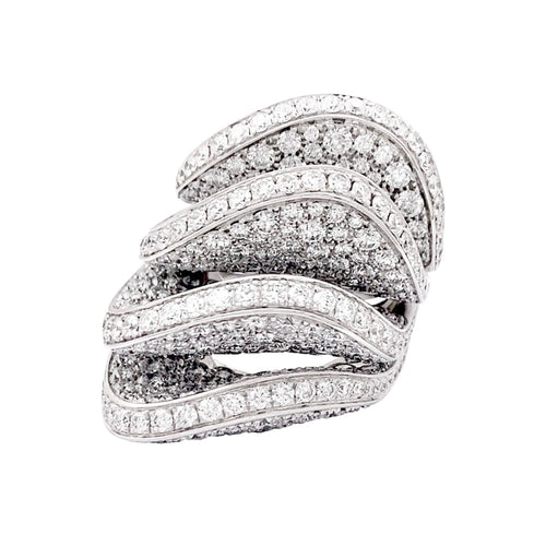 Bague 53 De Grisogono Onde - Bague en or blanc pavée de diamants 58 Facettes 33895