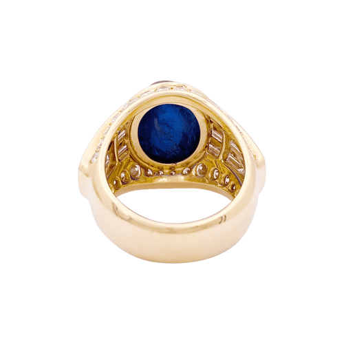 Bague 52 Bague dôme en or jaune 750 sertie d’un saphir cabochon 12,32 ct 58 Facettes 34494