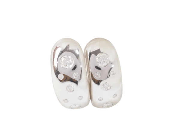 Boucles d'oreilles Boucles d’oreilles en or blanc 18 kt et diamants 58 Facettes 21485