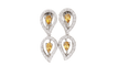 Boucles d'oreilles Boucles d’oreilles pendantes en or blanc 18 ct, citrines et diamants 58 Facettes 32804